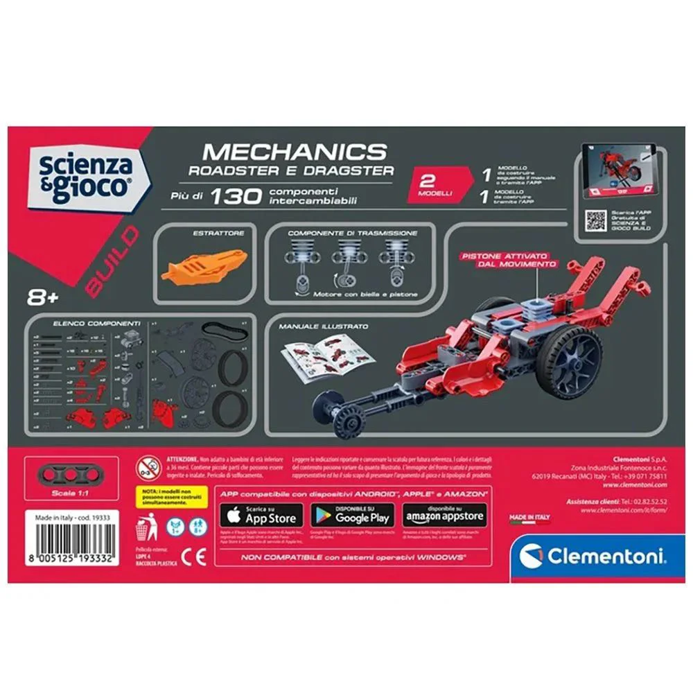 Set de constructie Clementoni Roadster and Dragster, 130 el.
