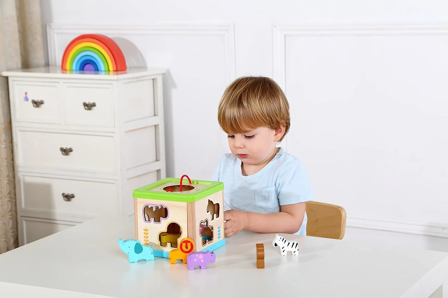 Sorter din lemn Tooky Toy Animalute foto