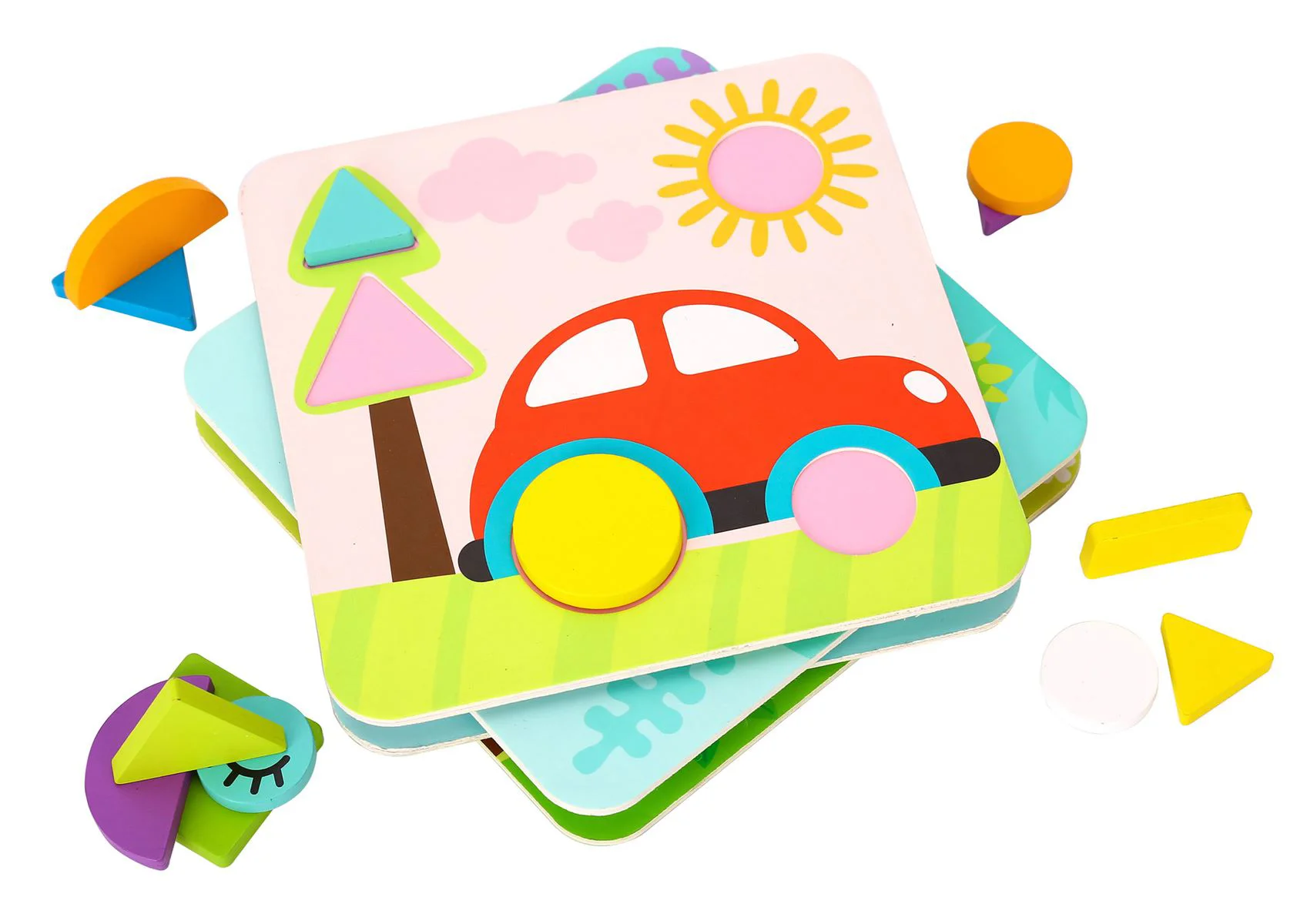 Puzzle din lemn 4 in 1 Tooky Toy foto