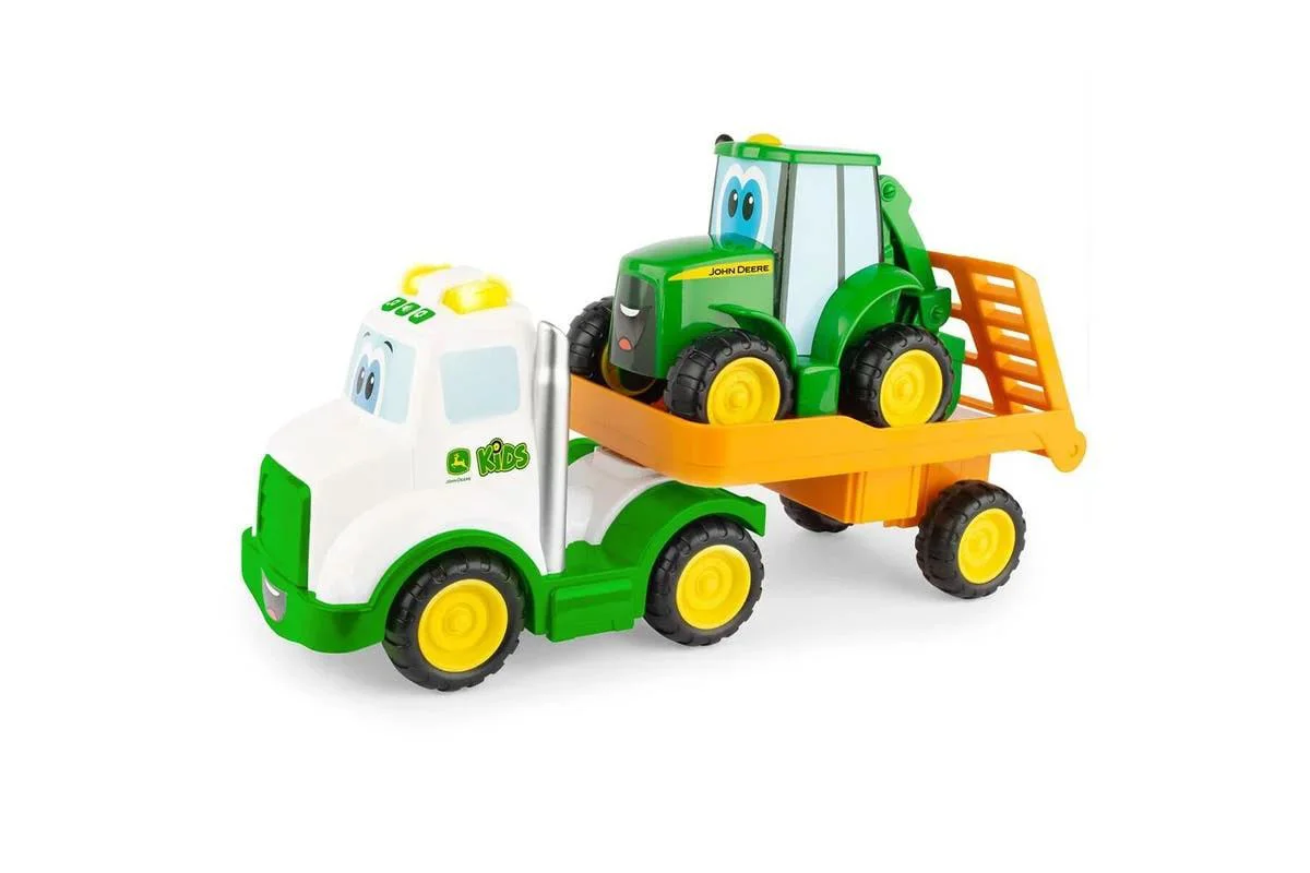 Jucarie interactiva Tomy Tractor cu remorca