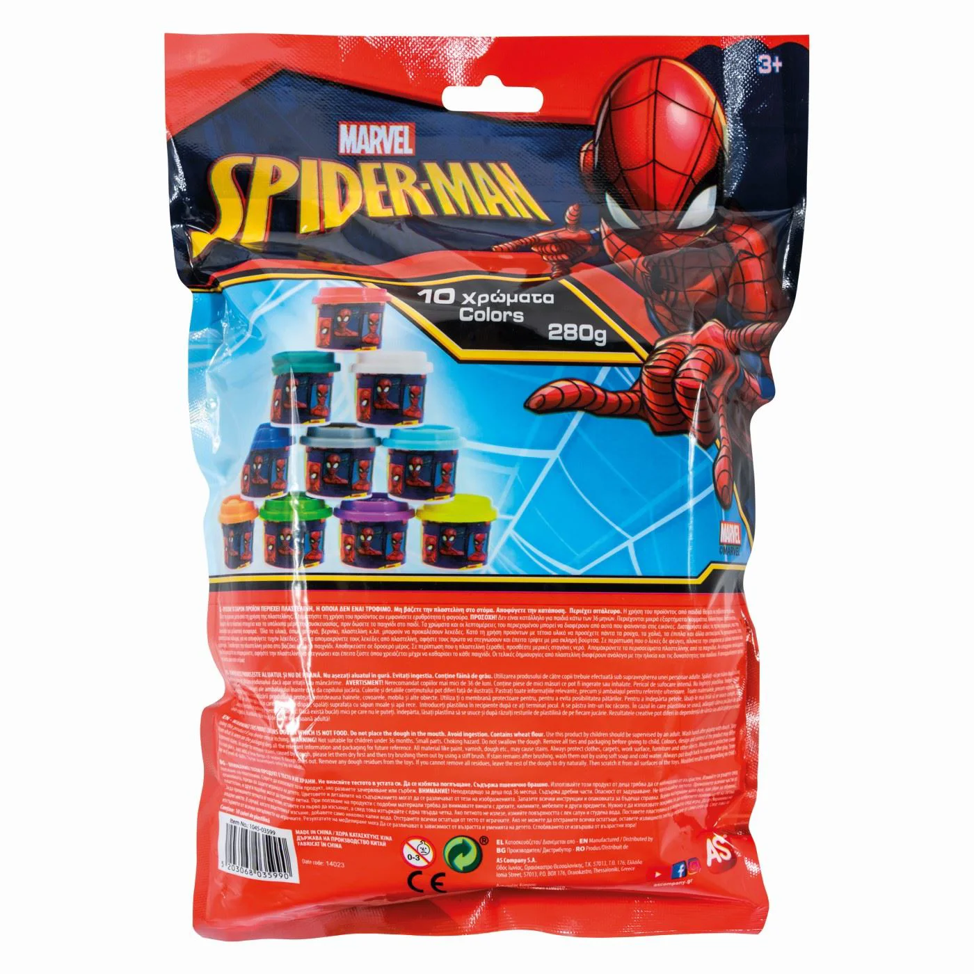 Set plastilina Clementoni Spiderman,10 buc.