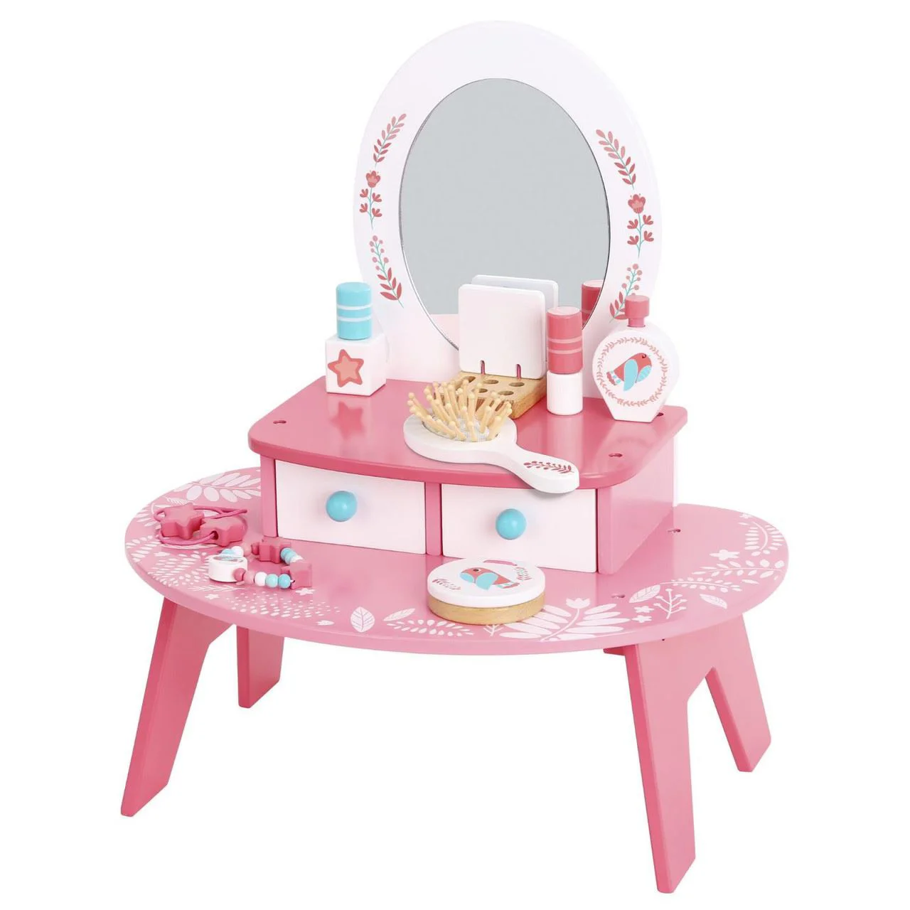 Jucarie din lemn Tooky Toy Masuta pentru machiaj