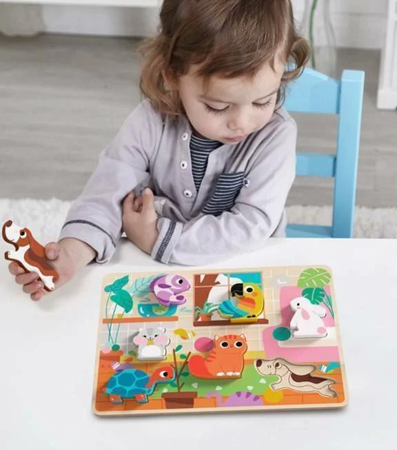 Puzzle din lemn 3D Tooky Toy Animale de companie foto