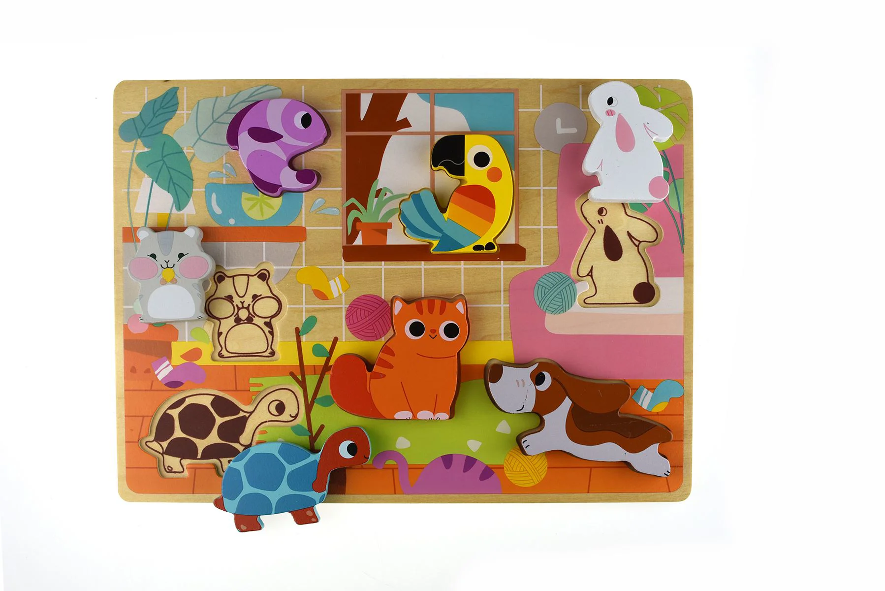 Puzzle din lemn 3D Tooky Toy Animale de companie foto