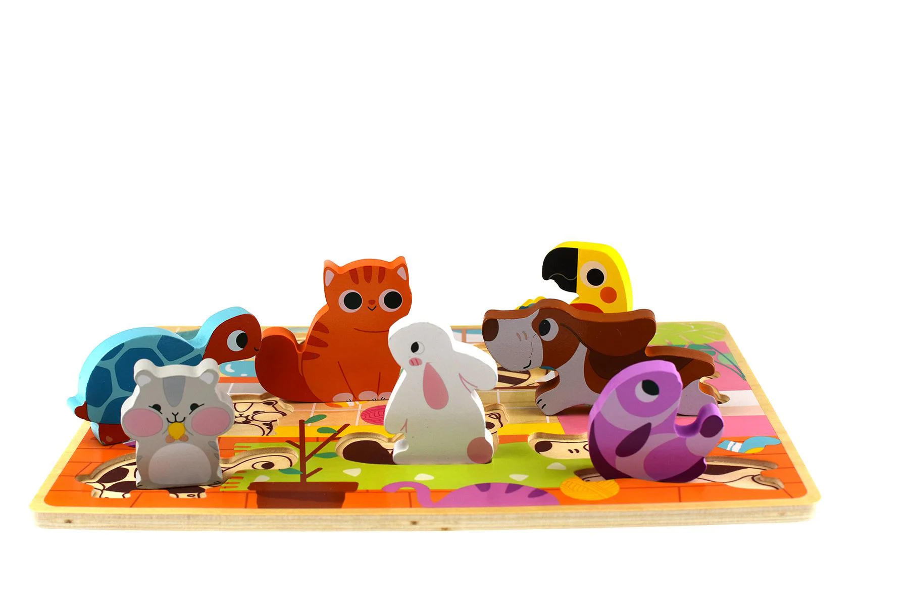 Puzzle din lemn 3D Tooky Toy Animale de companie foto