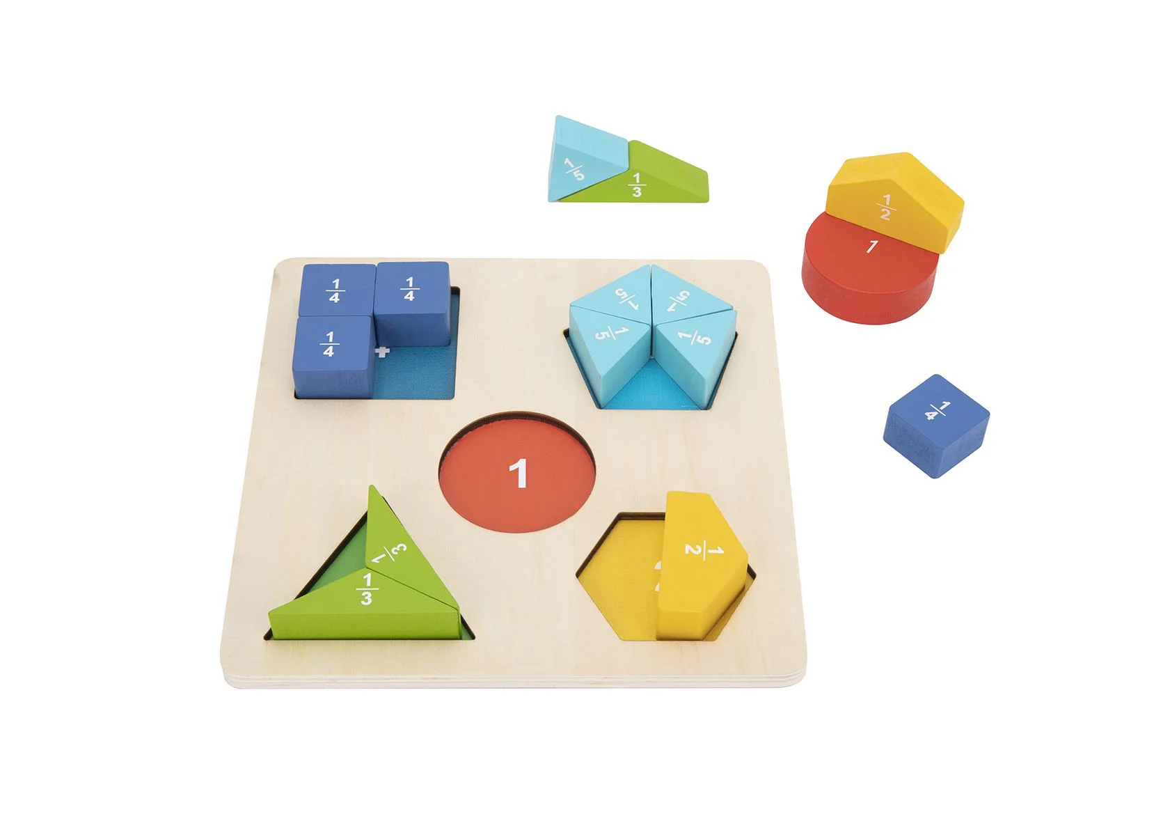 Puzzle din lemn Tooky Toy Forme si fractii foto