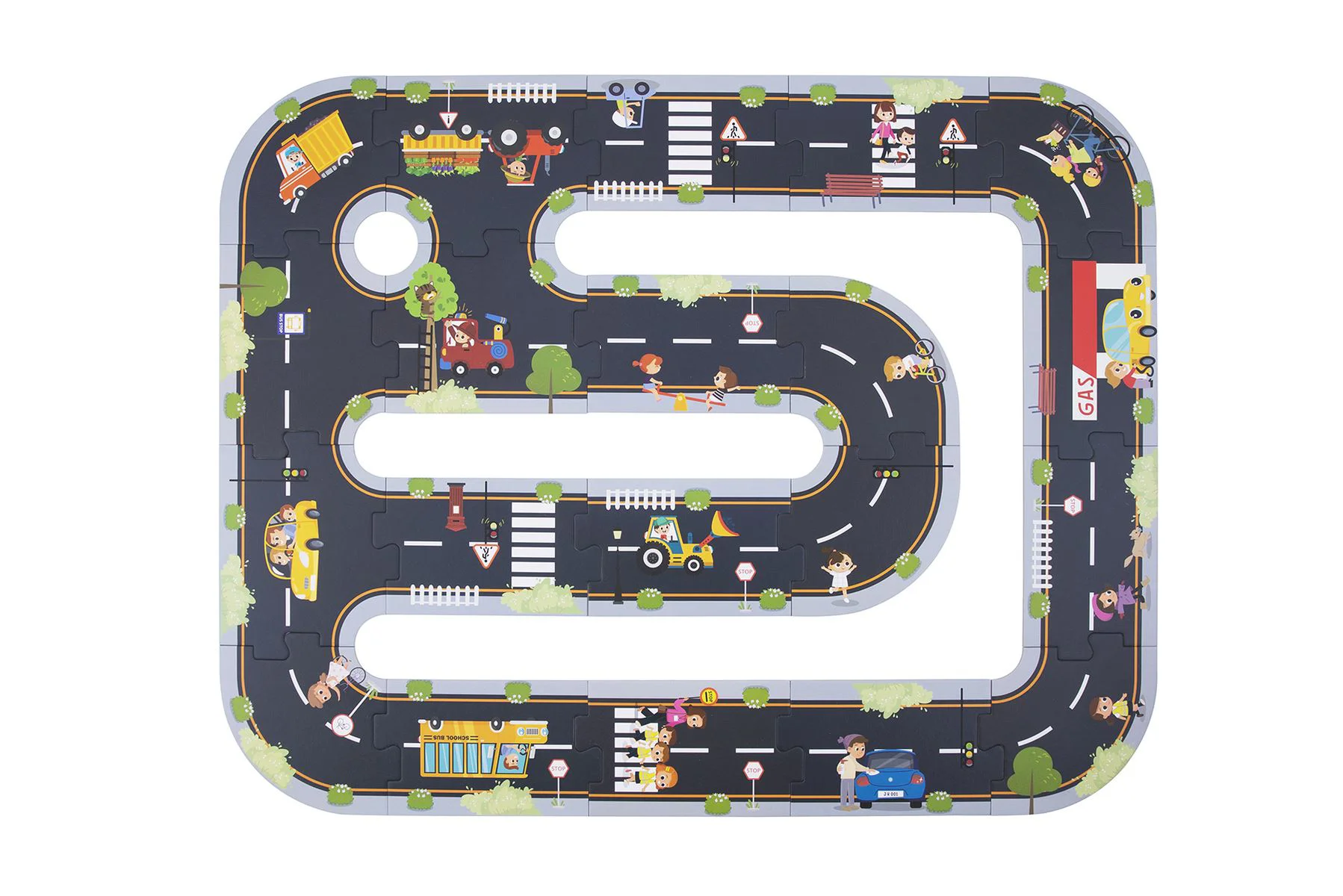 Puzzle din lemn Tooky Toy Drumul Orasenesc, 20 el. foto