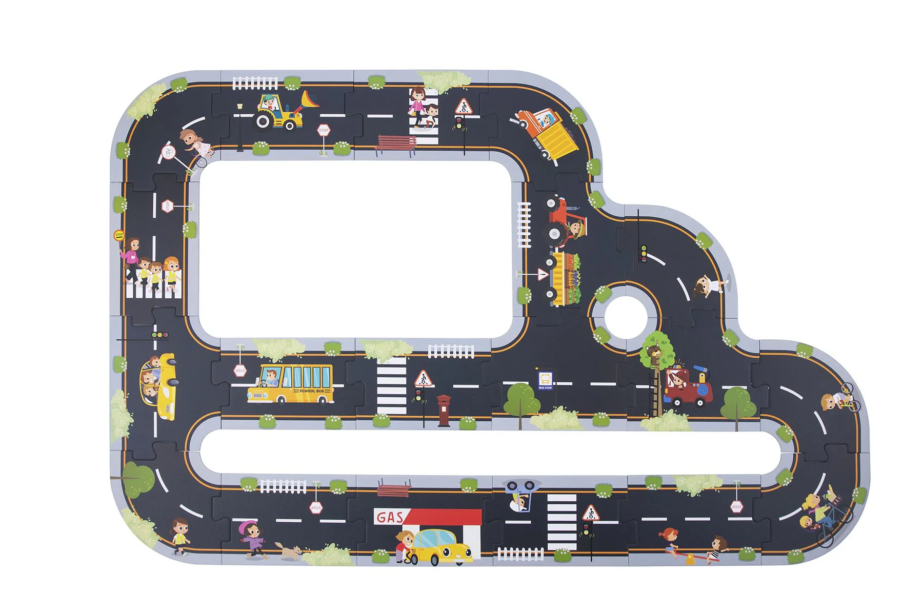 Puzzle din lemn Tooky Toy Drumul Orasenesc, 20 el. foto