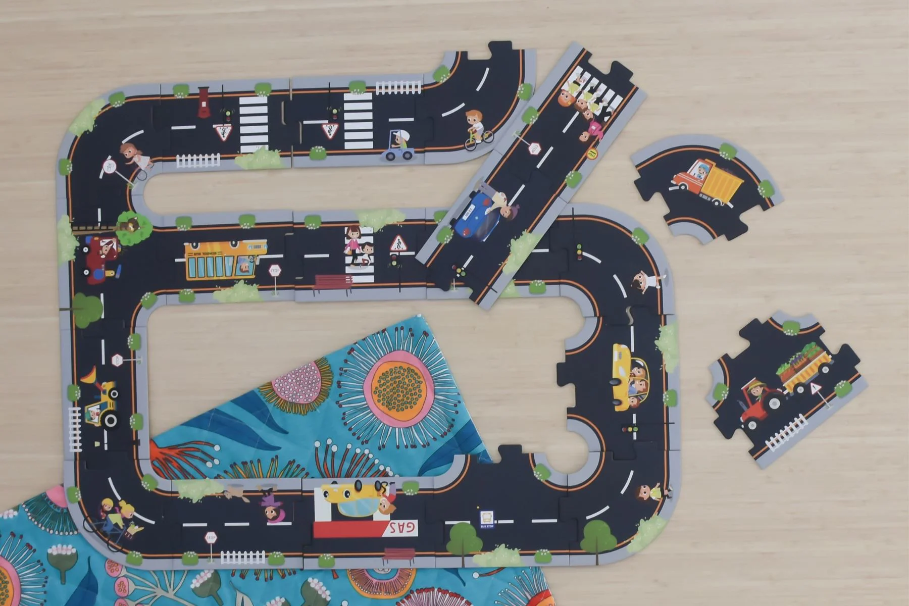 Puzzle din lemn Tooky Toy Drumul Orasenesc, 20 el. foto