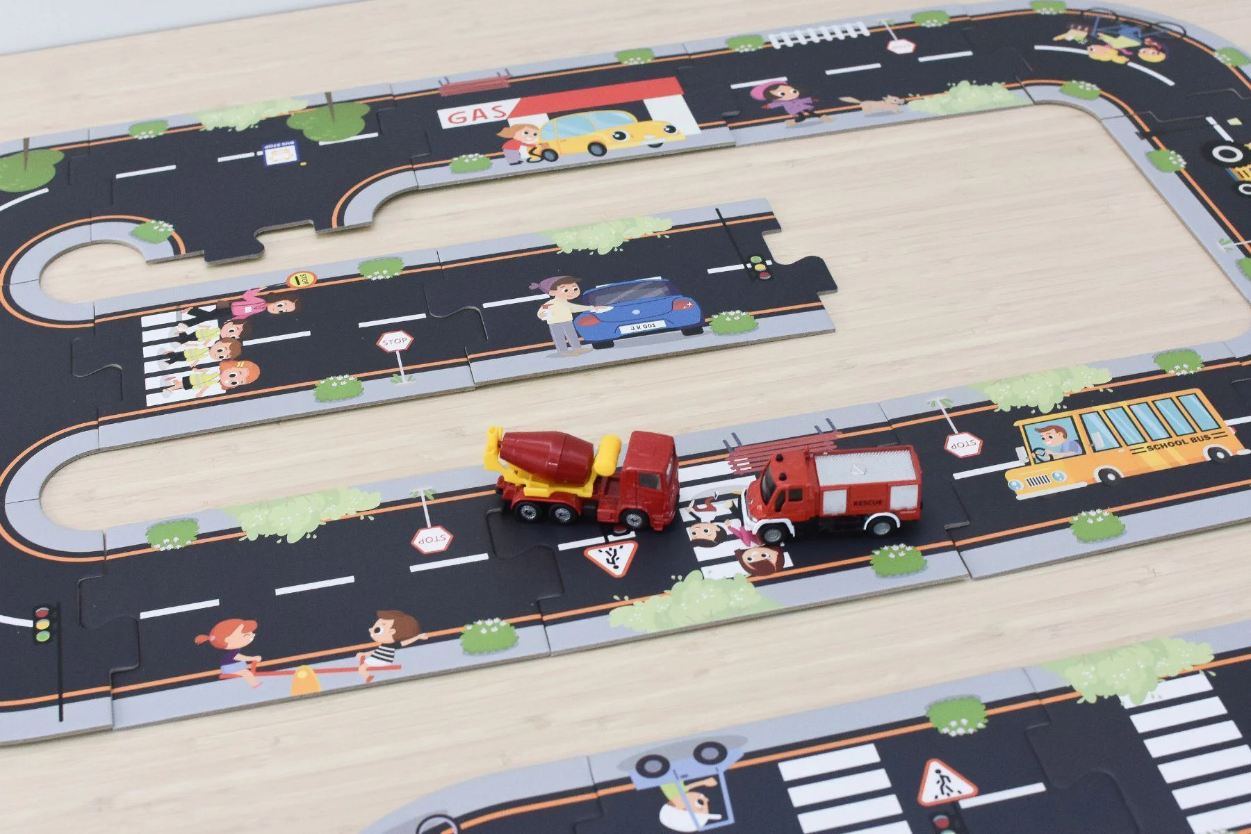 Puzzle din lemn Tooky Toy Drumul Orasenesc, 20 el. foto