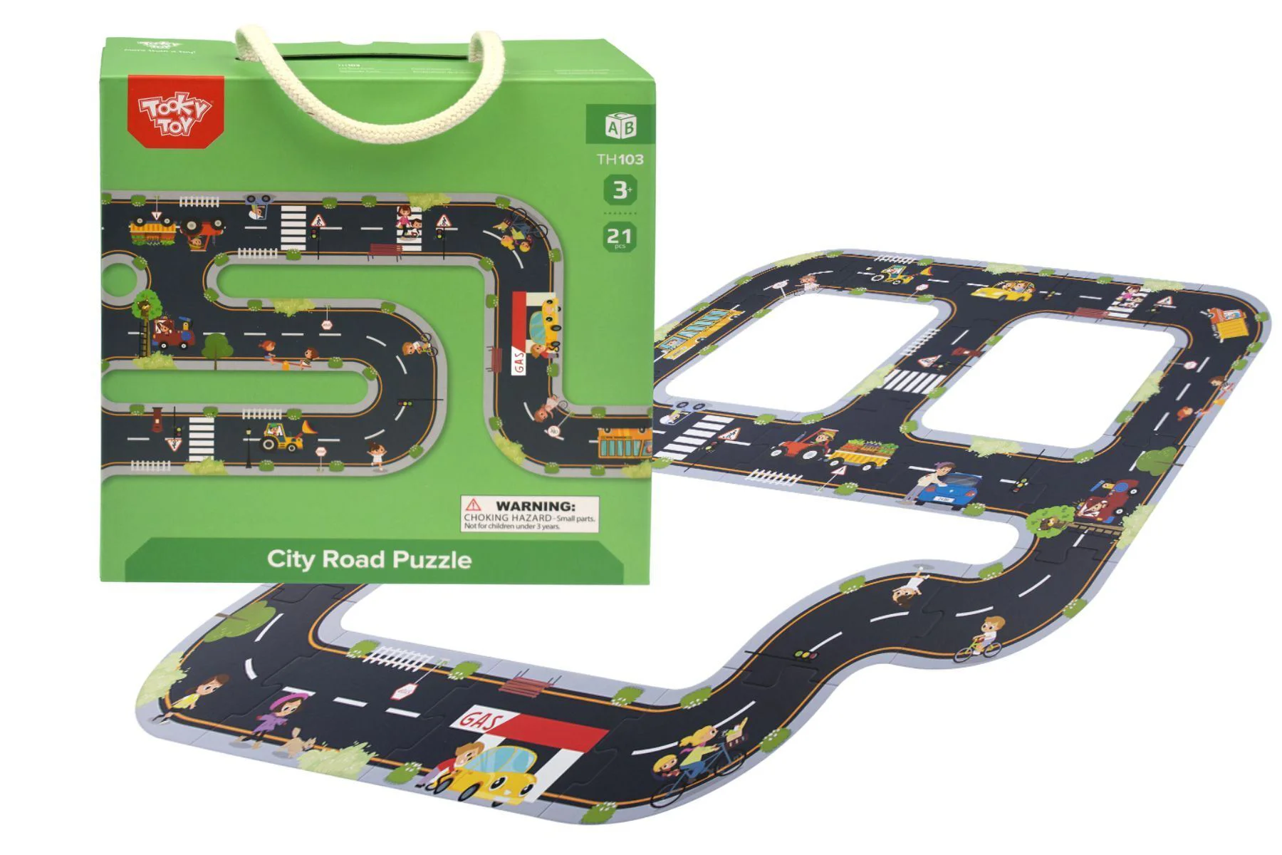 Puzzle din lemn Tooky Toy Drumul Orasenesc, 20 el. foto