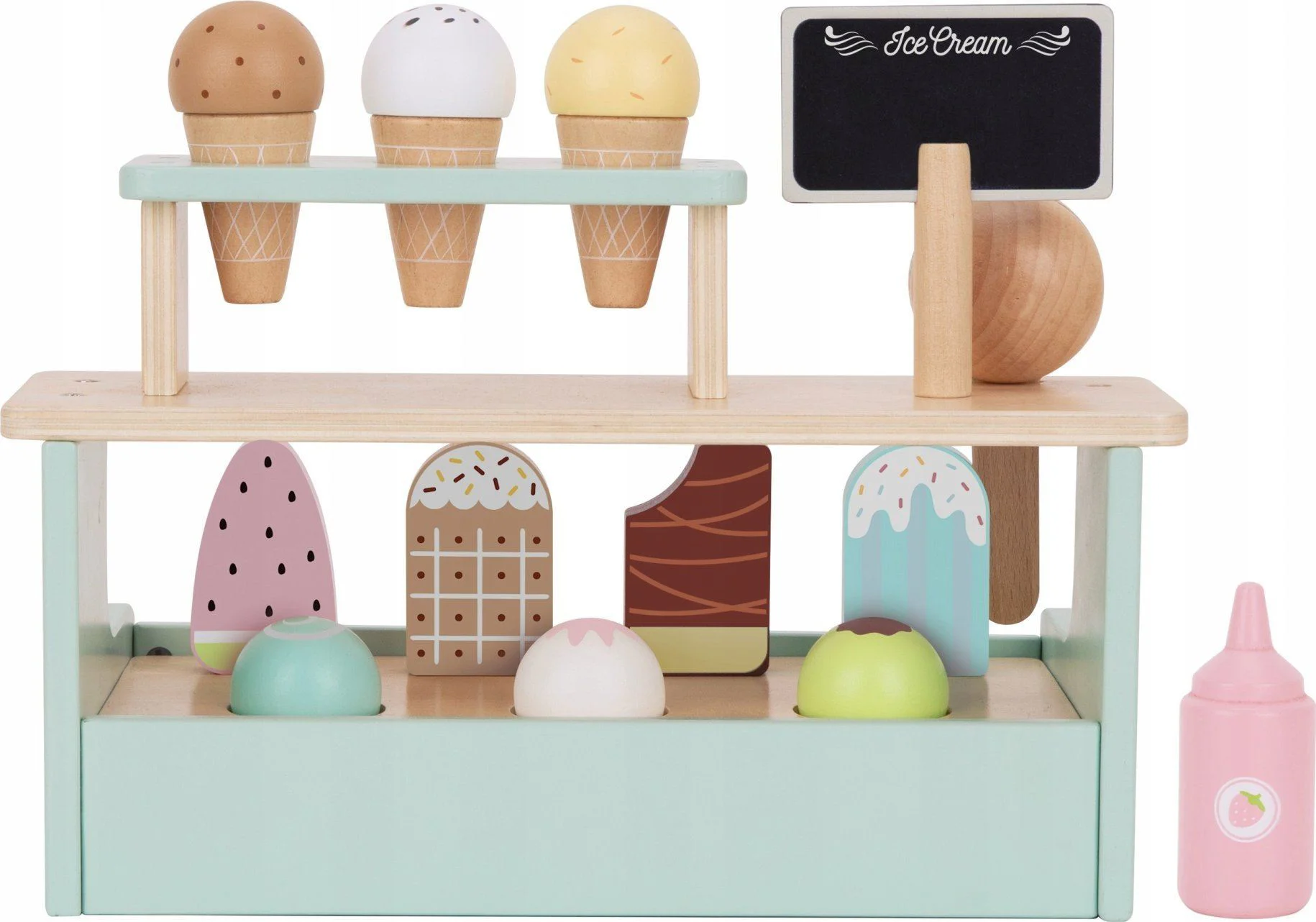 Set de joaca din lemn Tooky Toy Magazin cu inghetata foto