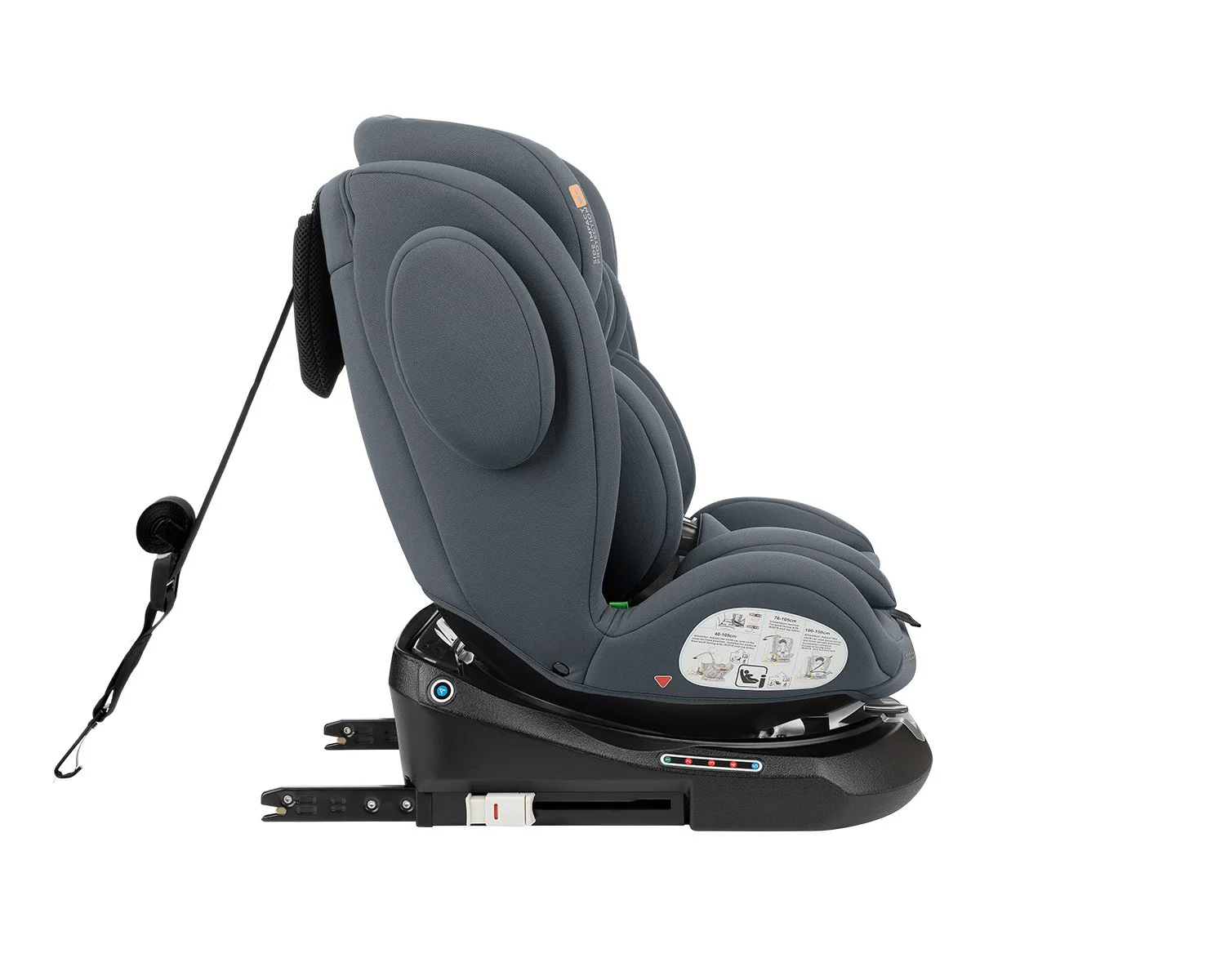 Scaun auto rotativ cu isofix KikkaBoo i-Felix Dark Grey, 40-150 cm