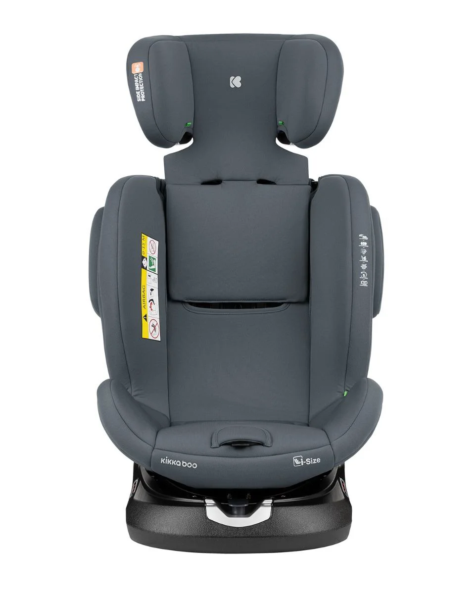 Вращающееся автокресло с изофиксом KikkaBoo i-Felix Dark Grey, 40-150 см foto