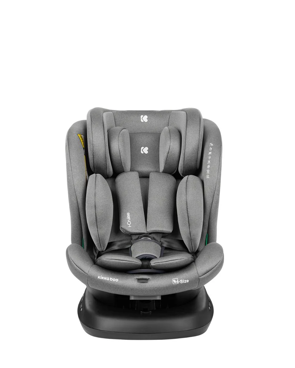 Scaun auto rotativ cu isofix KikkaBoo i-Cruise Light Grey, 40-150 cm foto