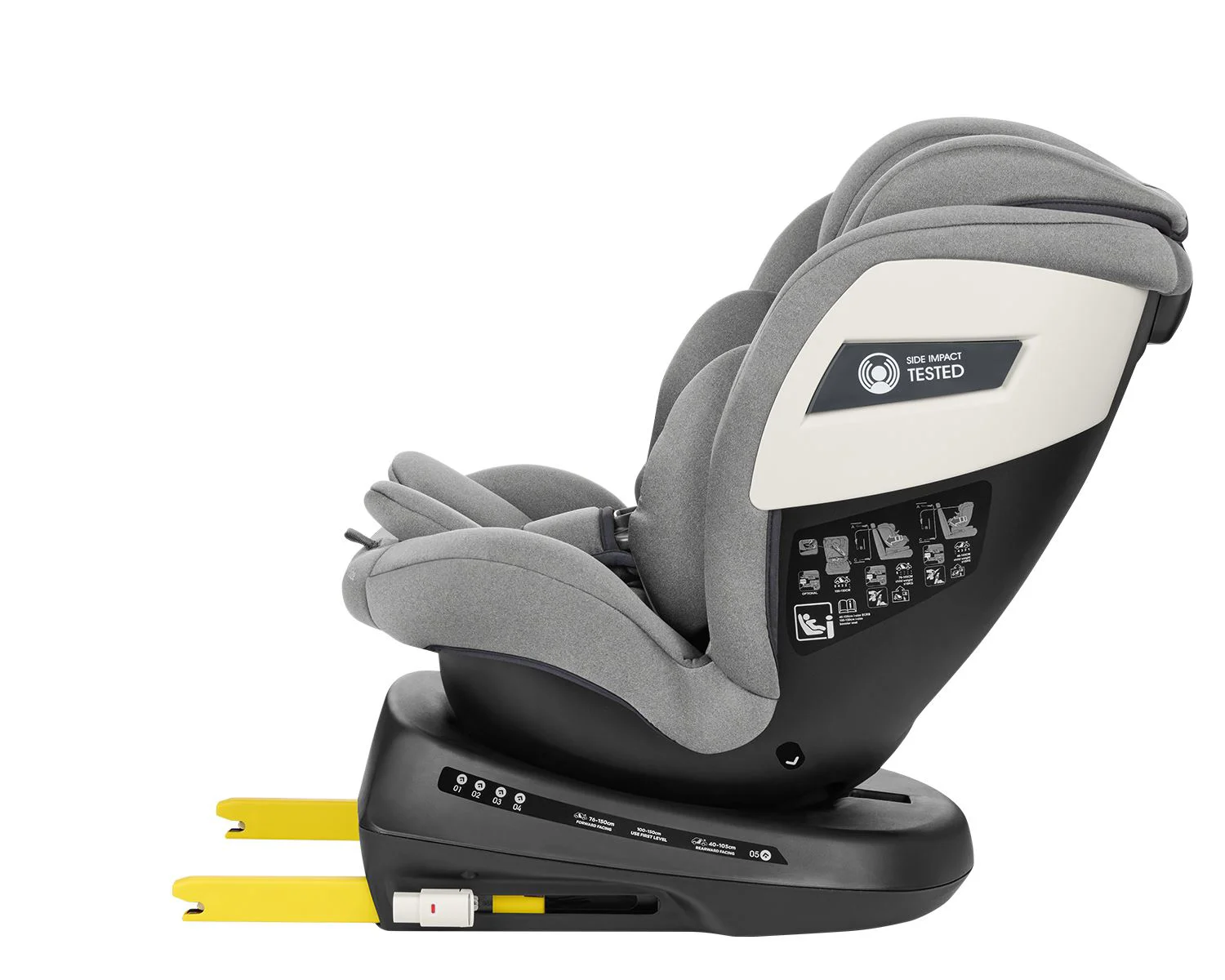 Scaun auto rotativ cu isofix KikkaBoo i-Cruise Light Grey, 40-150 cm foto