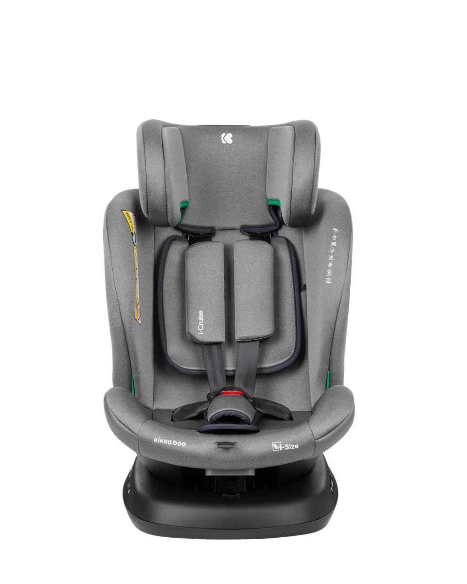 Scaun auto rotativ cu isofix KikkaBoo i-Cruise Light Grey, 40-150 cm