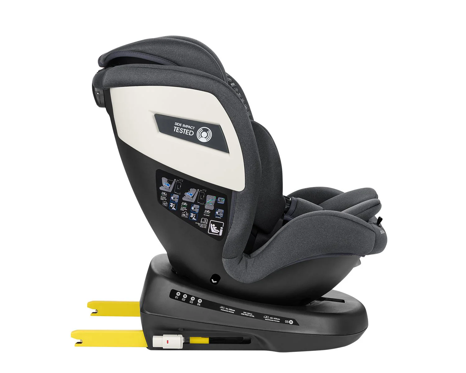 Scaun auto rotativ cu isofix KikkaBoo i-Cruise Dark Grey, 40-150 cm foto
