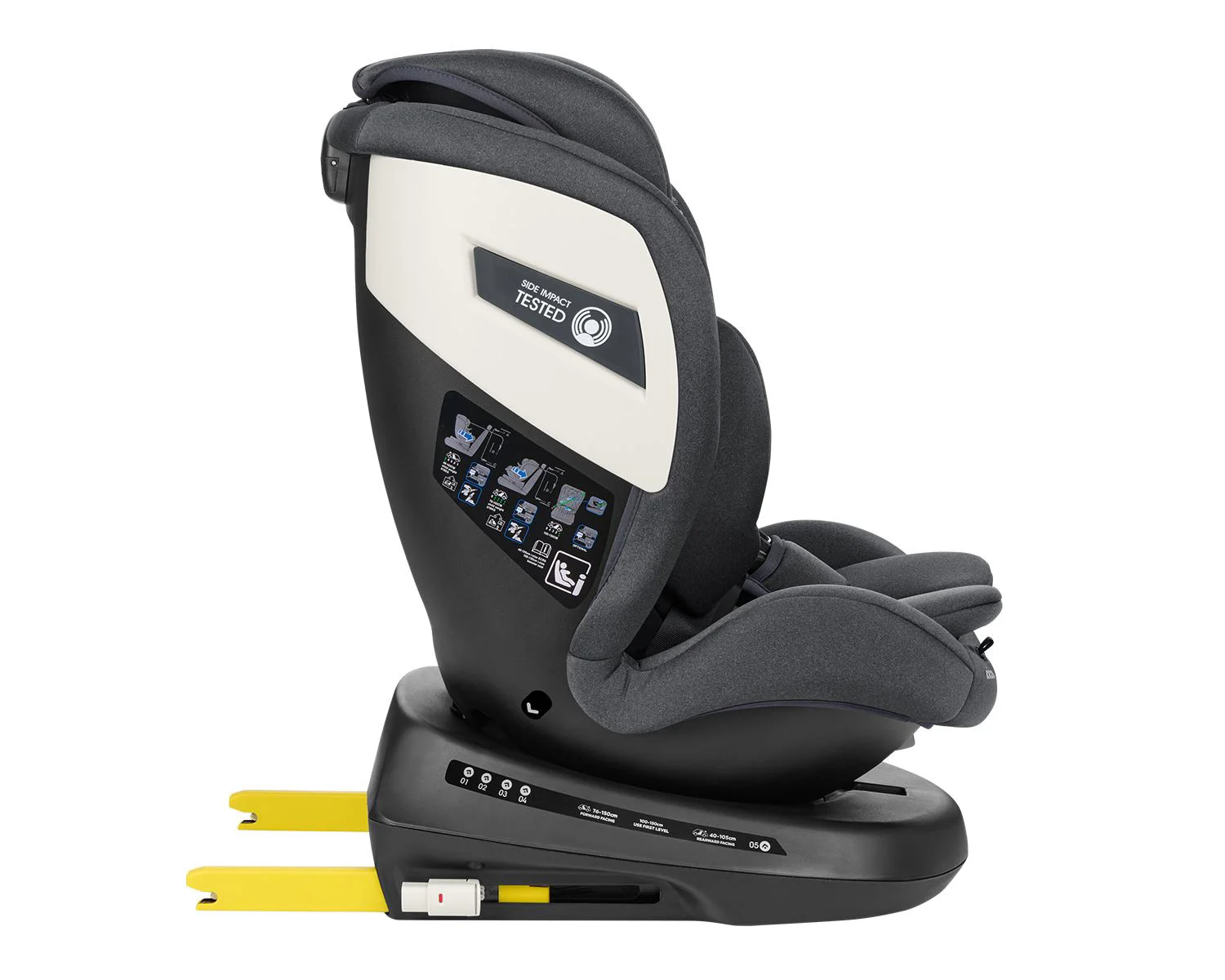 Scaun auto rotativ cu isofix KikkaBoo i-Cruise Dark Grey, 40-150 cm foto