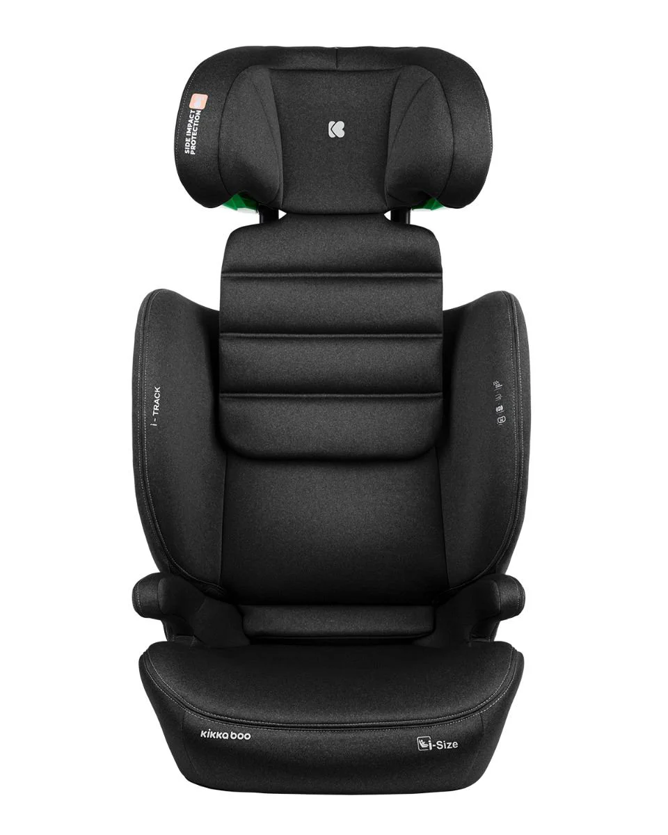 Scaun auto cu isofix i-Size KikkaBoo i-Track Black, 100-150 cm