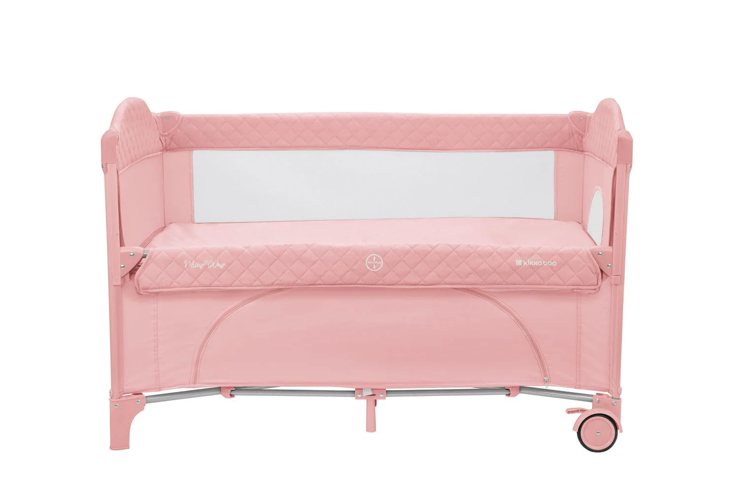 Patut pliabil cu 2 nivele KikkaBoo Milky Way Pink foto