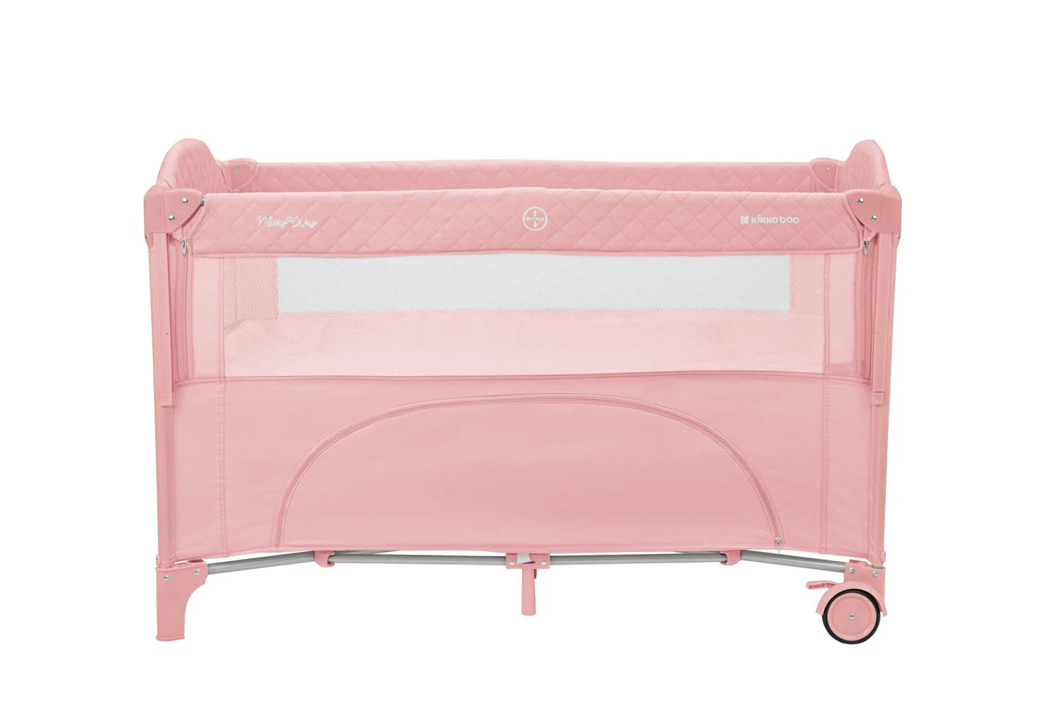 Patut pliabil cu 2 nivele KikkaBoo Milky Way Pink foto