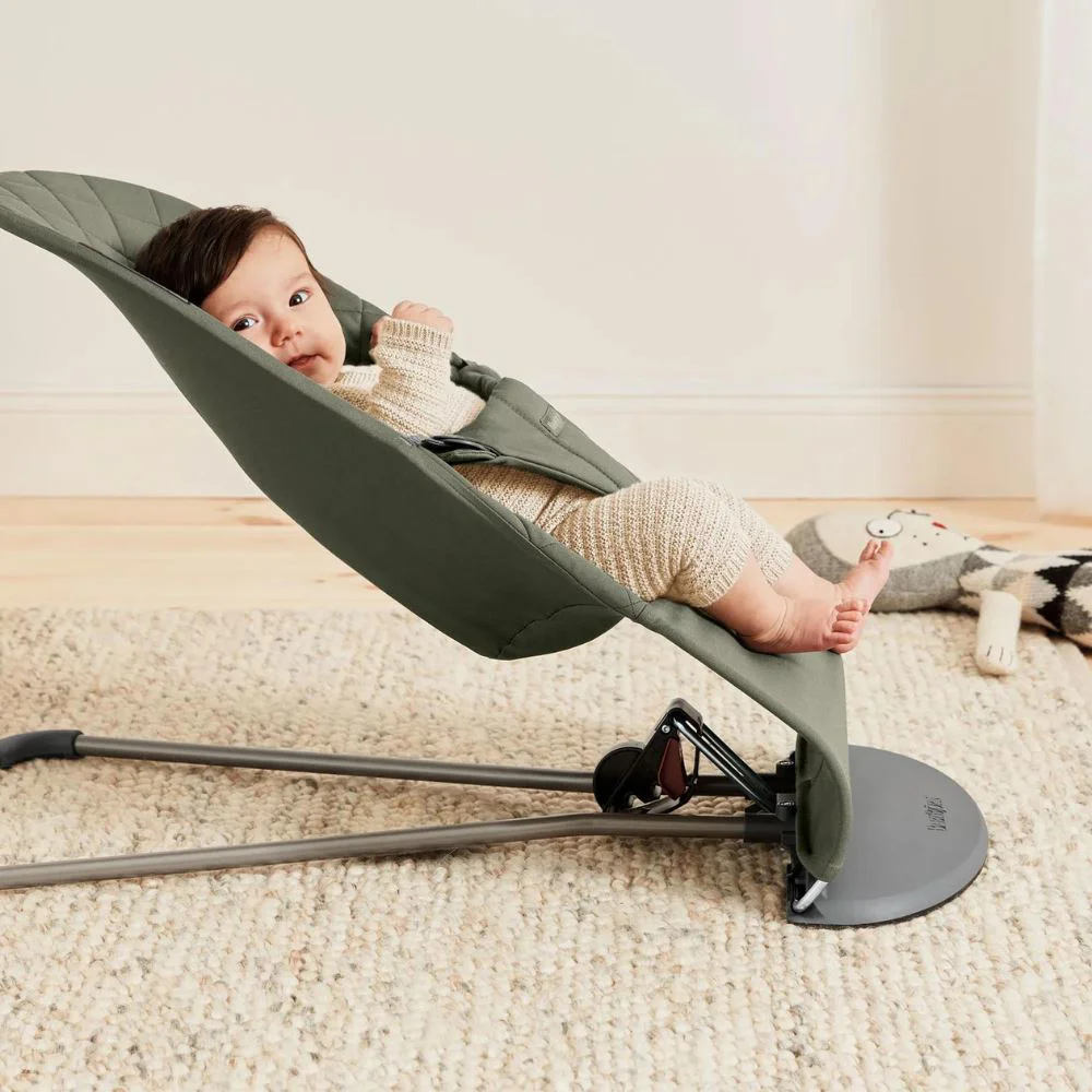Кресло-шезлонг BabyBjorn Bliss Dark Green, хлопок