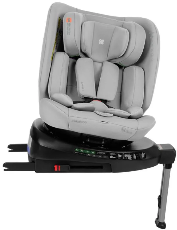 Scaun auto rotativ cu isofix KikkaBoo i-Rove Light Grey, 40-150 cm