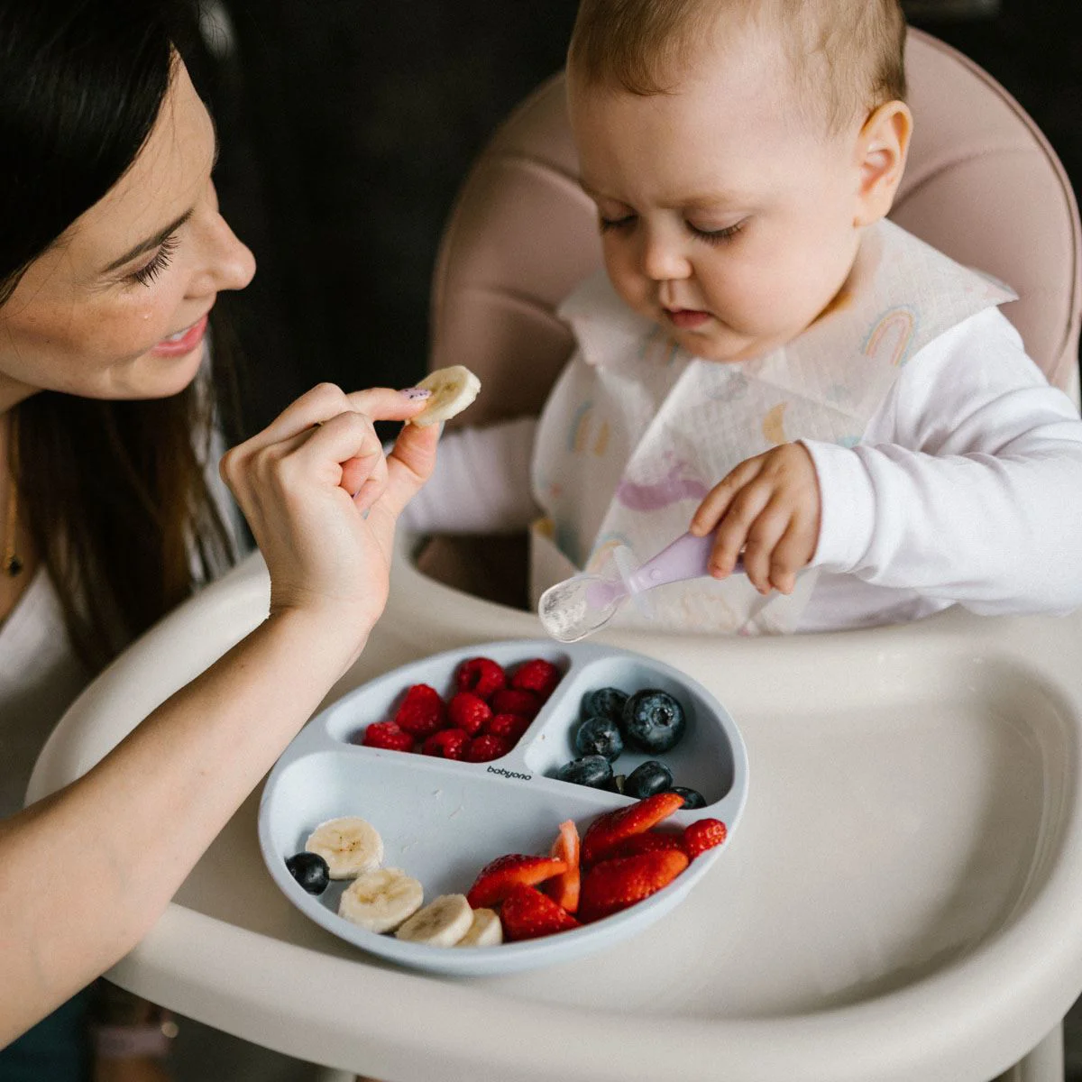 Силиконовая ложкa BabyOno Зеленая, 2 шт. foto