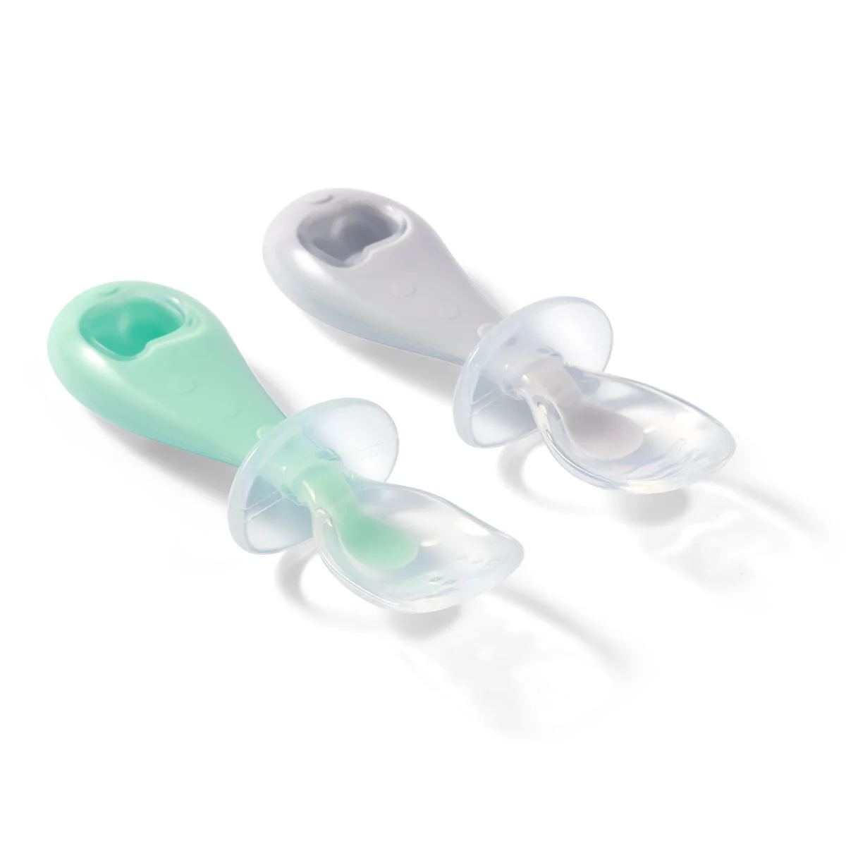 Lingura de silicon BabyOno Verde, 2 buc.