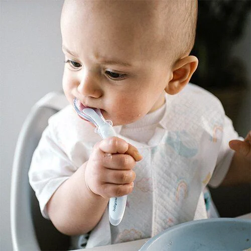 Гибкая ложка BabyOno из силикона Синий foto