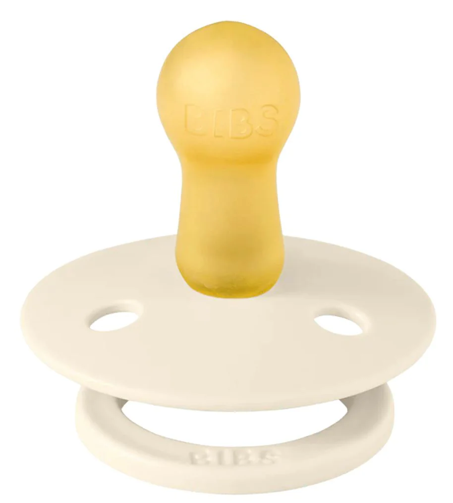 Suzeta rotunda din latex BIBS Studio Colour Block - Ivory Steel Blue (0-6 luni) foto