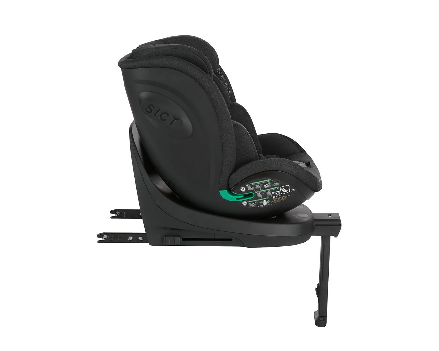 Вращающееся автокресло с изофиксом KikkaBoo i-Twist Black, 40-150 см
