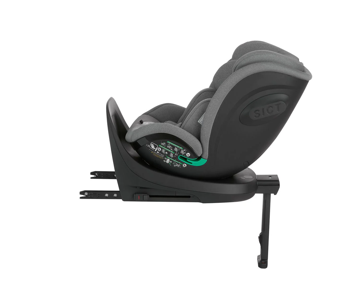 Вращающееся автокресло с изофиксом KikkaBoo i-Twist Dark Grey, 40-150 см