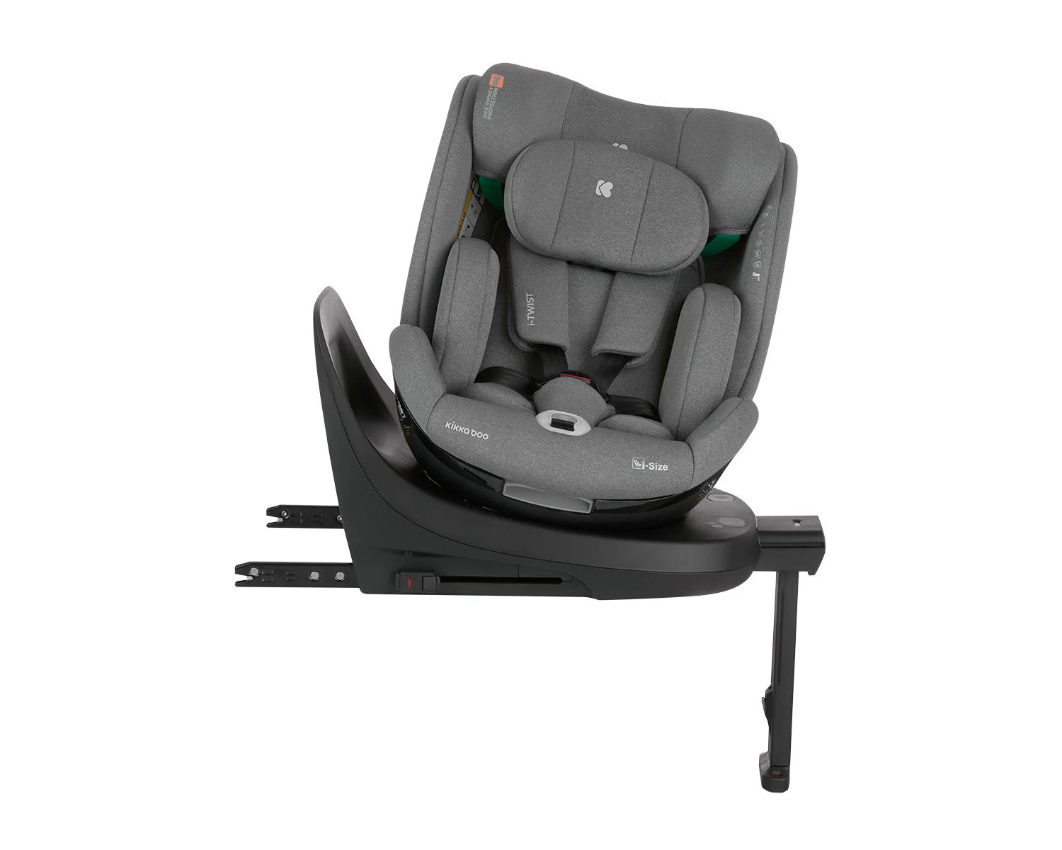 Вращающееся автокресло с изофиксом KikkaBoo i-Twist Dark Grey, 40-150 см