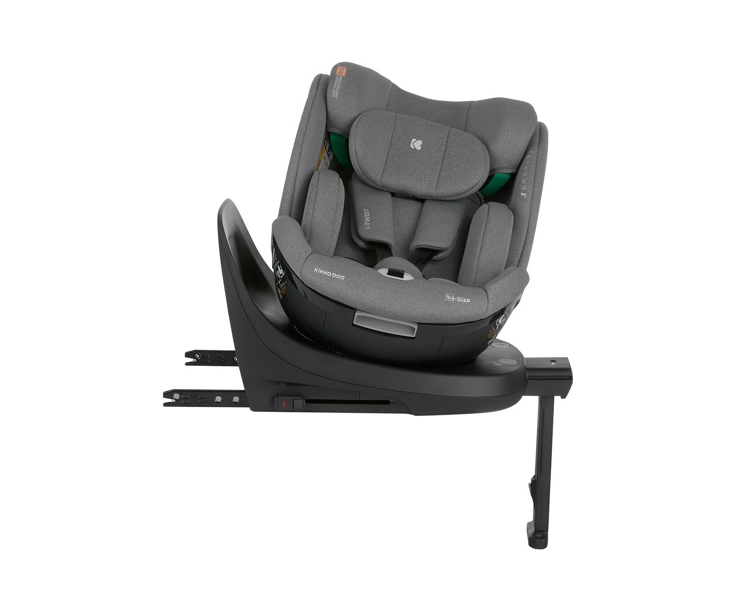 Вращающееся автокресло с изофиксом KikkaBoo i-Twist Dark Grey, 40-150 см