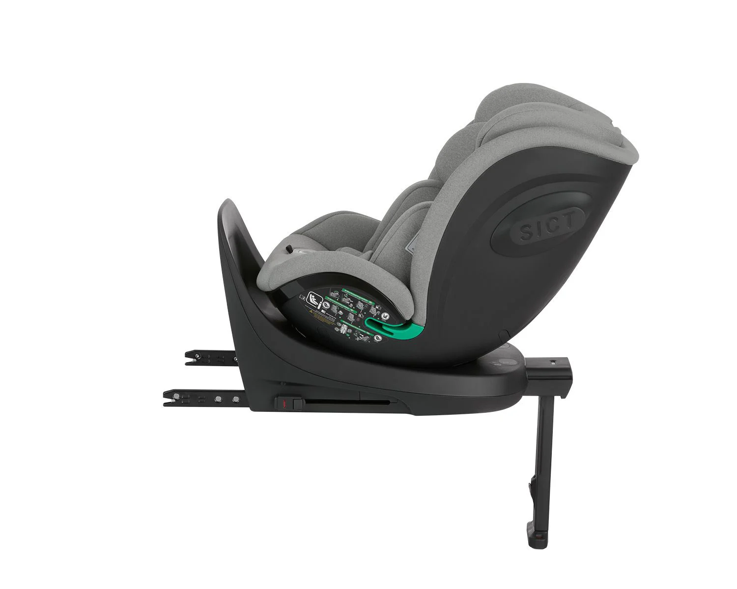 Вращающееся автокресло с изофиксом KikkaBoo i-Twist Light Grey, 40-150 см