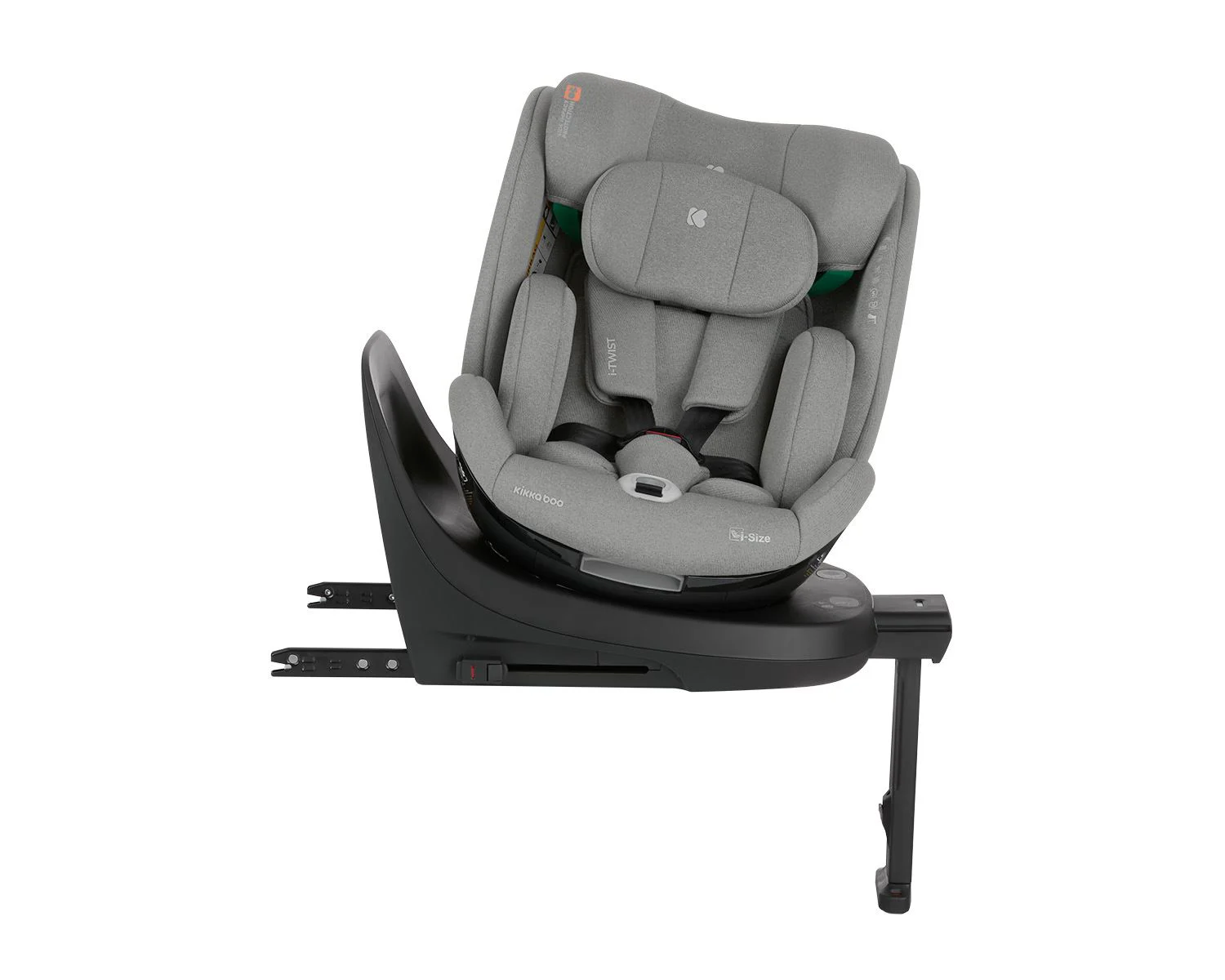 Вращающееся автокресло с изофиксом KikkaBoo i-Twist Light Grey, 40-150 см
