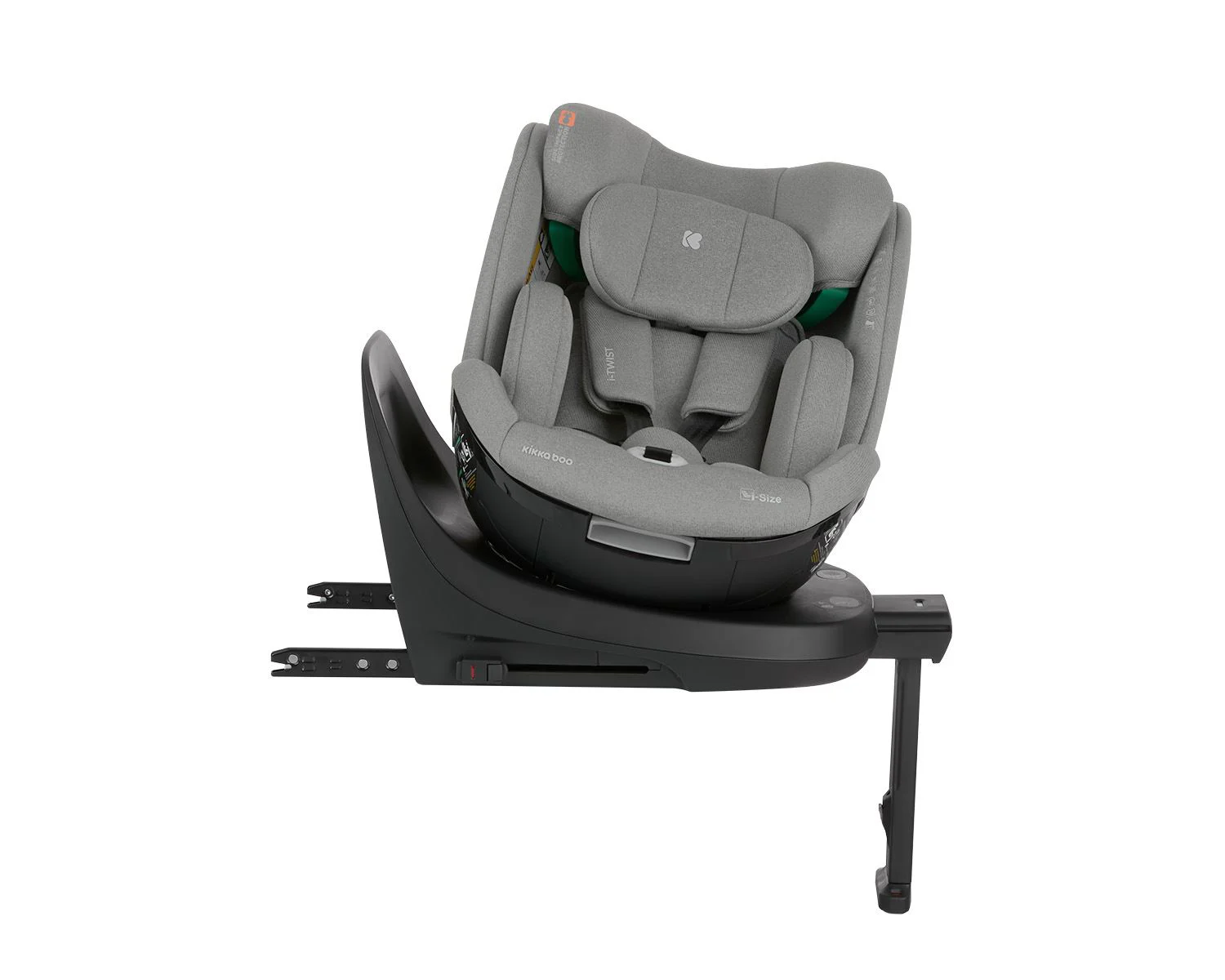 Вращающееся автокресло с изофиксом KikkaBoo i-Twist Light Grey, 40-150 см