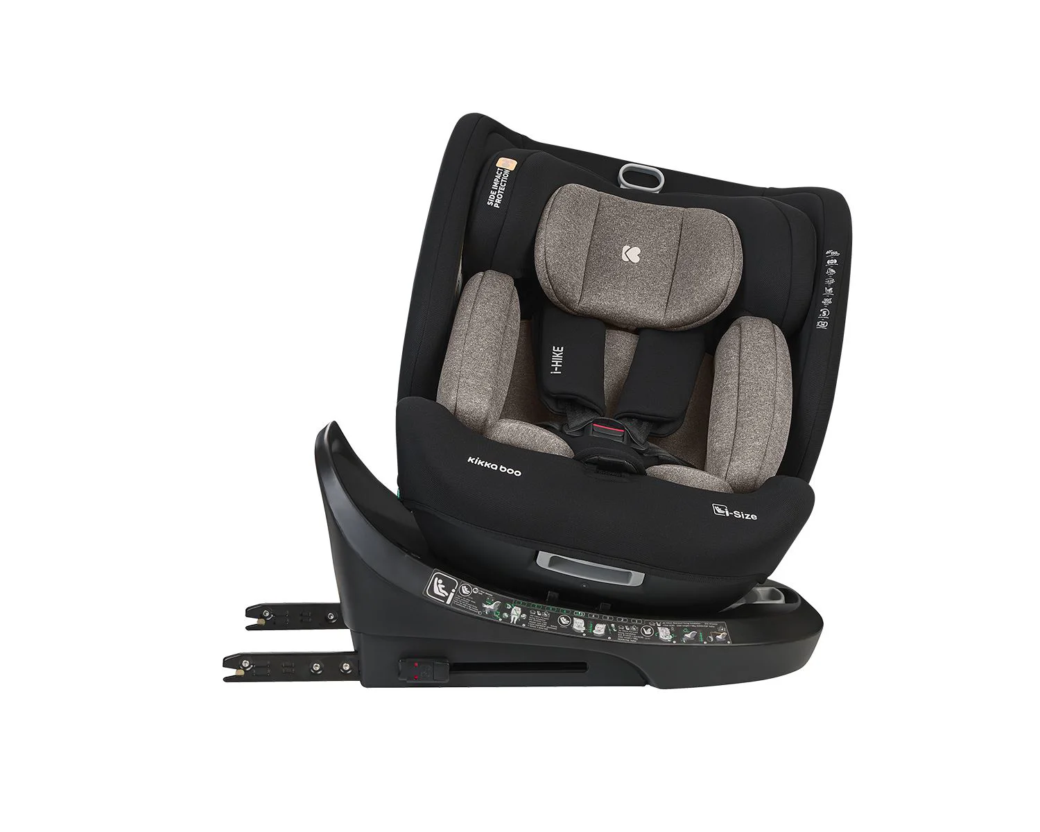 Scaun auto rotativ cu isofix KikkaBoo i-Hike Beige, 40-150 cm foto