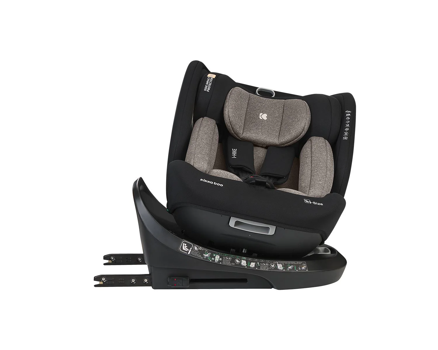 Scaun auto rotativ cu isofix KikkaBoo i-Hike Beige, 40-150 cm foto