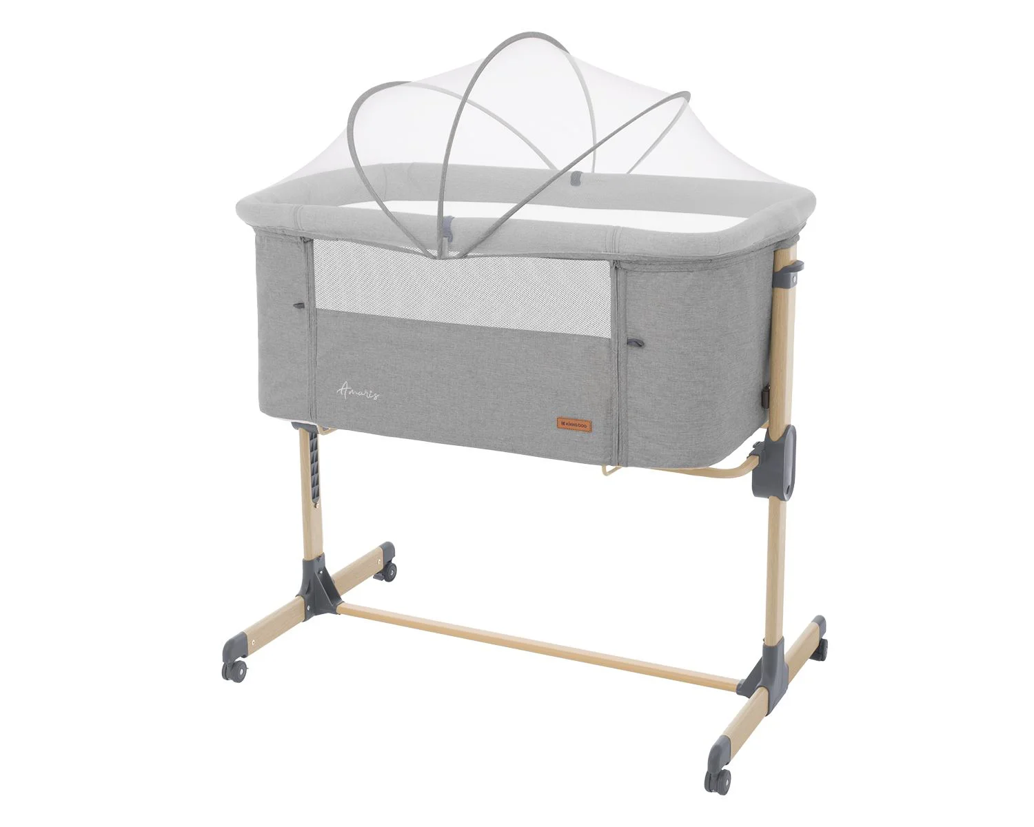 Кроватка co-sleeper KikkaBoo Amaris Light Grey foto