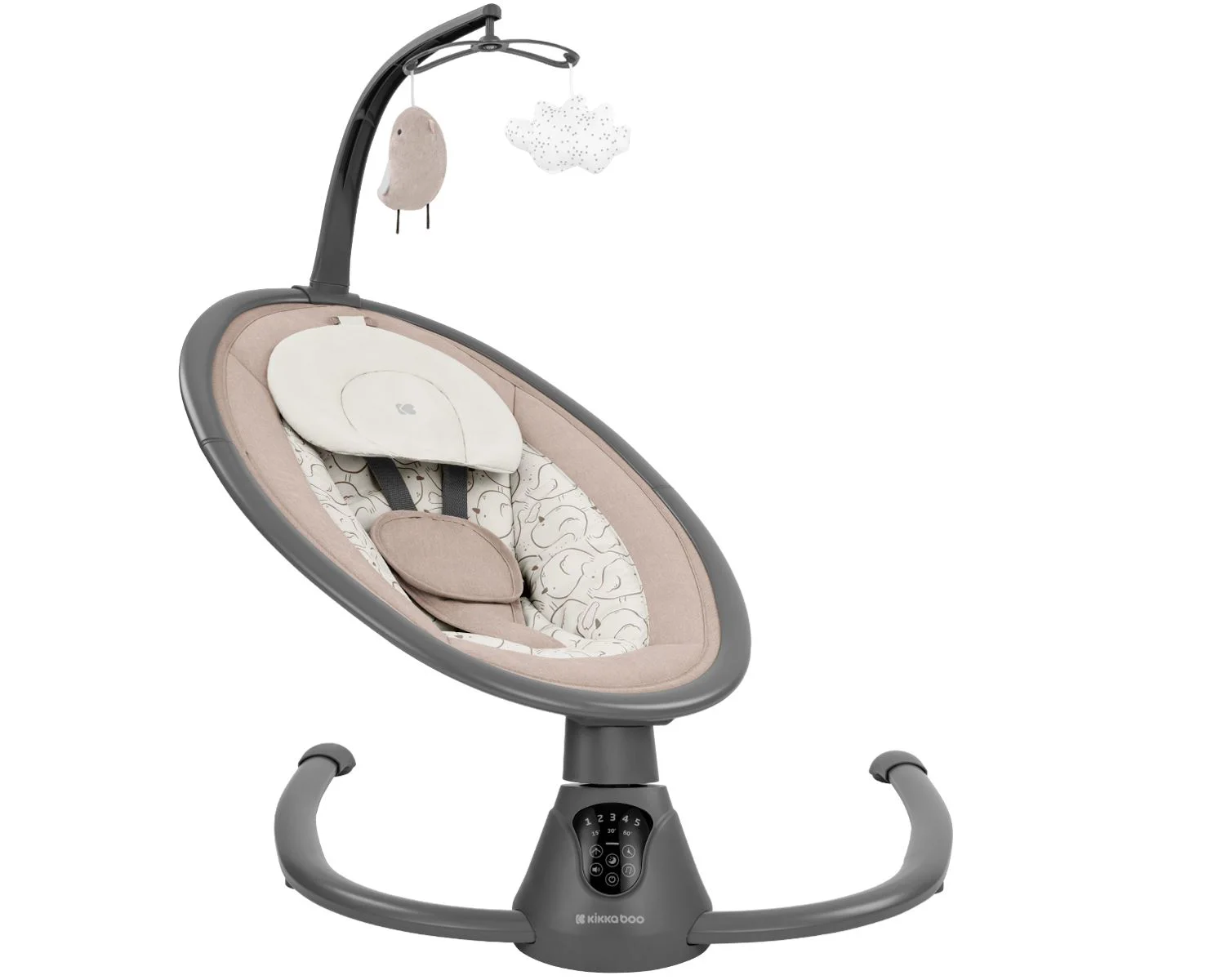Электрические качели KikkaBoo Twiddle Beige/Grey