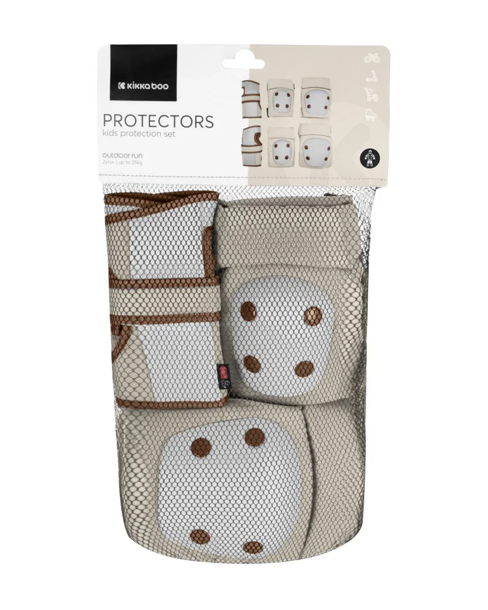 Set de protectii pentru genunchi si coate KikkaBoo Beige