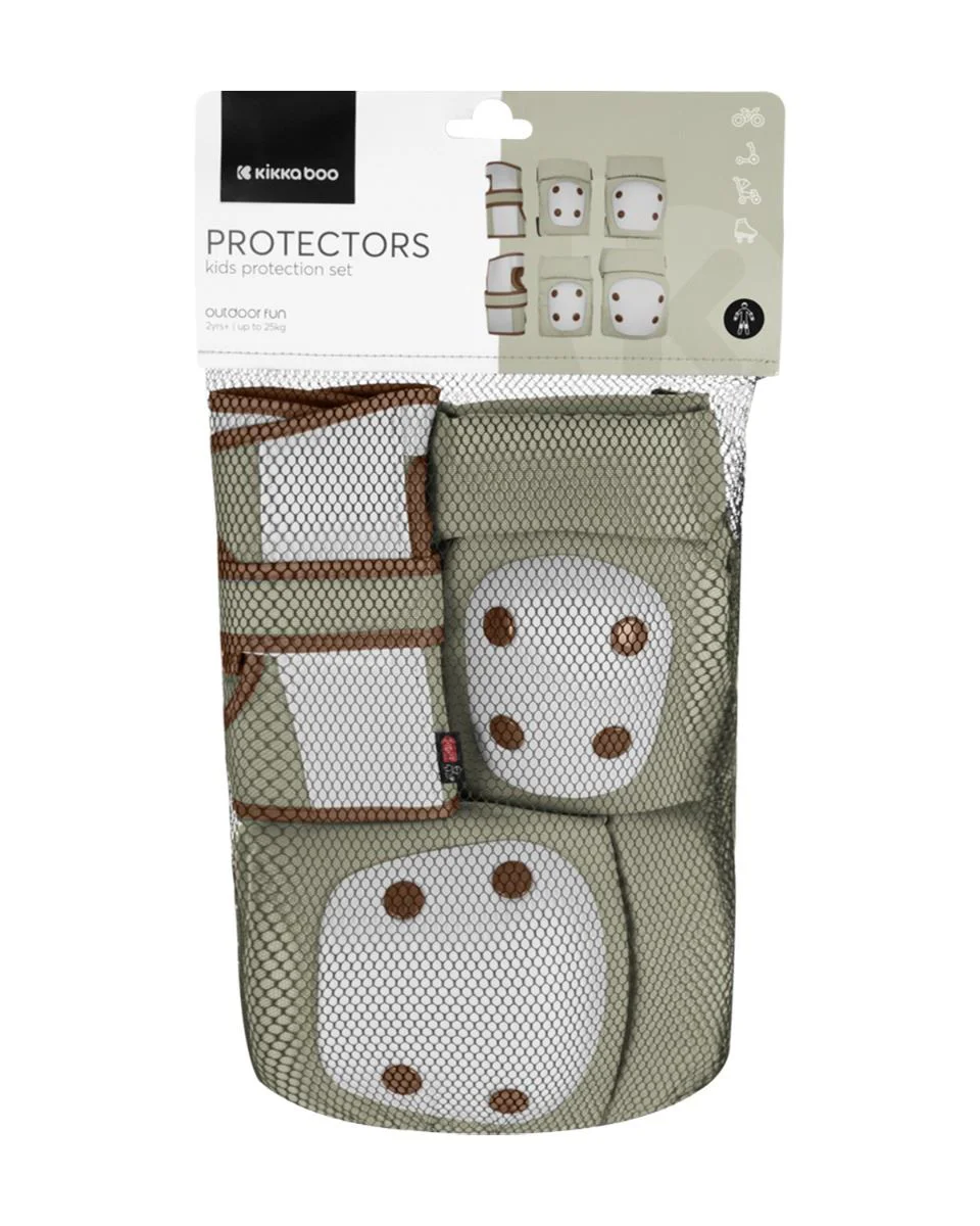 Set de protectii pentru genunchi si coate KikkaBoo Army Green