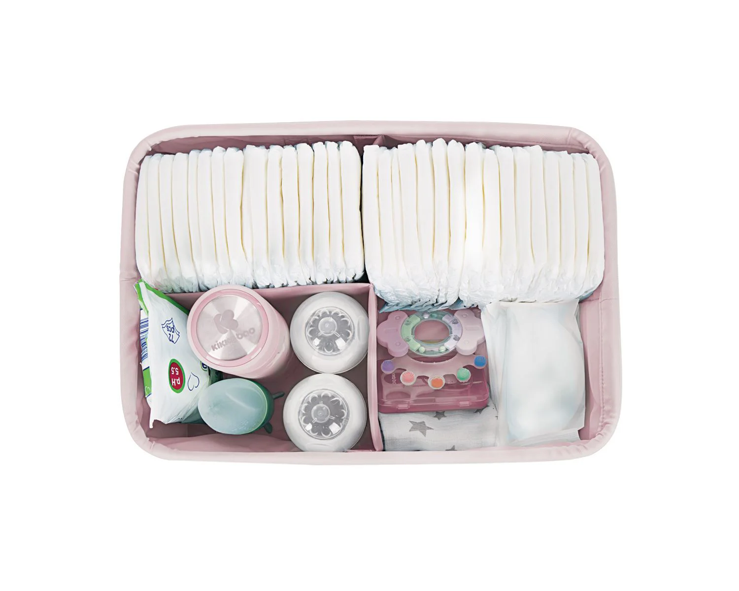 Geanta-organizator pentru scutece si accesorii KikkaBoo Bear with me Pink