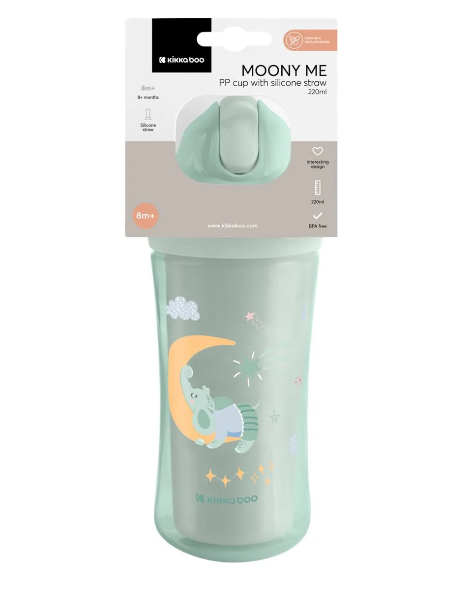 Поильник с трубочкой KikkaBoo Moony me Mint, 220 мл