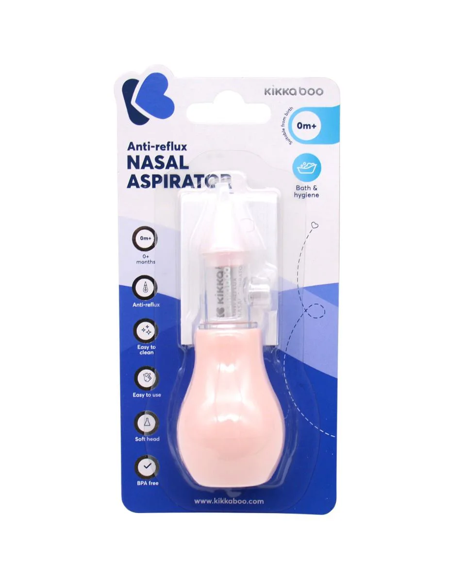 Aspirator nazal anti-reflux KikkaBoo Pink