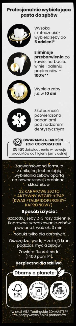 Зубная паста Tolpa ON White Black Gold, 75 мл