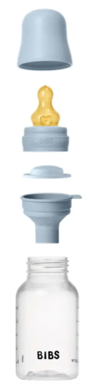 Пластиковая антиколиковая бутылочка BIBS Baby Blue с латексной соской 0+ месяца, 150 мл
